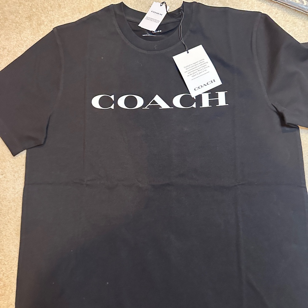 Coach Black Signature T-Shirt in Organic Cotton - Picture 3 of 6